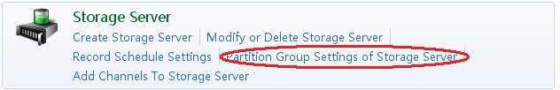 5 Partition Group Settings of Storage Server Partition group which is comprised of disk partitions