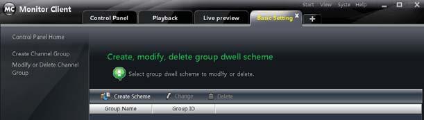 Then click Add or remove channel or channel of channel group. Check cameras on the left and click button to add the selected cameras to the group on the right.
