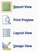 Edit a Report A report may be edited in one of two views: Layout view Design view Use the tool on the Home tab of the Ribbon to switch between the four main views of a report: In the previous version