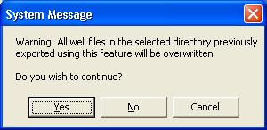 7.) Click on the This will activate a Choose Directory window. You may wish to create a new folder for these well.