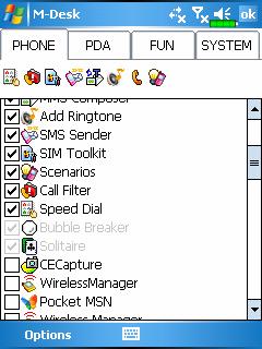 Categories Setup screen Exit the Categories Setup screen. ❷Tap Phone, PDA or other tabs to select preferred programs. A maximum of 12 programs are allowed for each category.