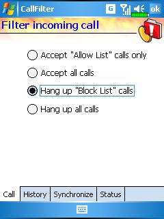 ❷ ❸ ❹ ❷ ❸❹ Tap Add New List Button in the Call Filter screen to enter the screen shown on the left. Input name and telephone number. ❷Add to Block List or Allow List.