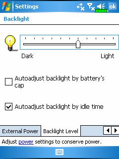 Backlight Tap, Settings, the System tab, and then Backlight. 1.