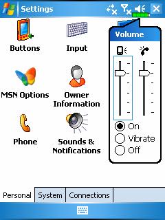 Adjust Volume Push the volume control key on the side of the Pocket PC. Or use the stylus to tap the icon on the top of the screen to adjust all program sound functions under.