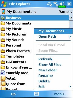 Find and Organize Information The Search feature on your Pocket PC helps you quickly locate information. 1. Tap, Programs, and then Search.