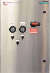 VFD Stainless Panel Package Pre Engineered / Pre Packaged Drive Solu ons Combina on Circuit Breaker or Fused Disconnect NEMA 4X Enclosure Standard Features for Base Model Includes: ❶ 1 HP 200 HP Ra