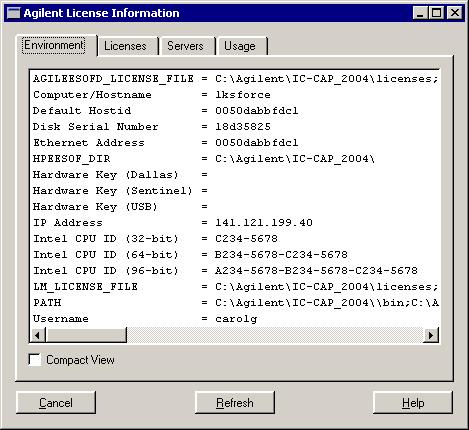 2 Setting up Licenses on PC Systems Using the Agilent License Information Tool The Agilent License Information Tool is available to check your environment variable settings, display your license.