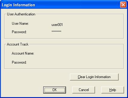 Registering a New Scanning Device 5 5.1 Checking Authentication Information Click [Login Information] in the Destination settings dialog box to display the specified authentication information.