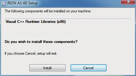 Installation and Uninstallation 5. A window to install the Visual C ++ Runtime Libraries (x86) will be displayed. Click the [Install] button.