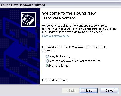 Figure 7.2 This wizard will walk you through the process of installing the USB drivers.