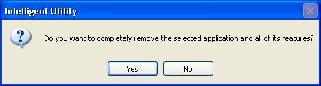 2. Click Yes to completely remove the selected application and all