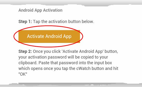 Step 1 - Download and Install the cwatch Office app Tap 'Google Play' in 'Step 1' in the enrollment mail This will open the Google Play Store at the cwatch Office app page.