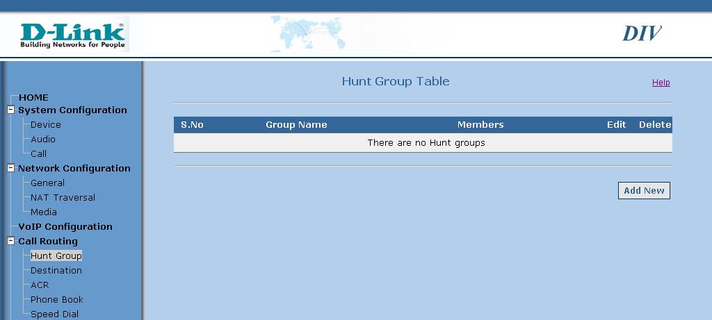 Hunt Group: You can group together several ports to create a hunt group. Incoming calls to any member in a hunt group are directed to a port in the hunt group which is not in use.