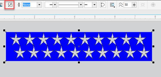 For this example, we re going to break this shape apart, so we can color the stars white: Select the shape Click the Break apart button in the toolbar It will look as if the stars have disappeared,