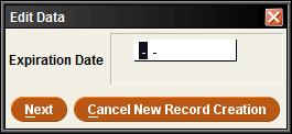 Typing t enters today s date, and you can change the year. Typing c displays a calendar to choose the expiration date. 5.