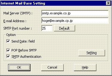 4.3.4 Internet Mail For the base setting, make the following settings.