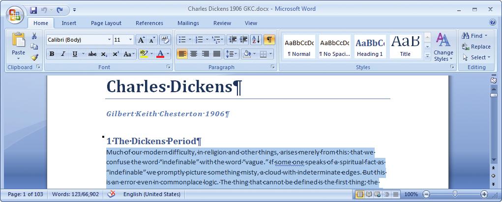16 Introducing Office 2007 In previous versions, you would be shown a preview of the new font or style using a small amount of sample text.