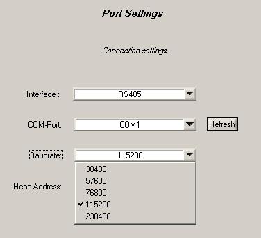 The newly listed port COM6 is therefore the COM port to be configured. 8.