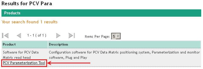 In the "Software" area, you will find the download link for the "PCV Parameterization