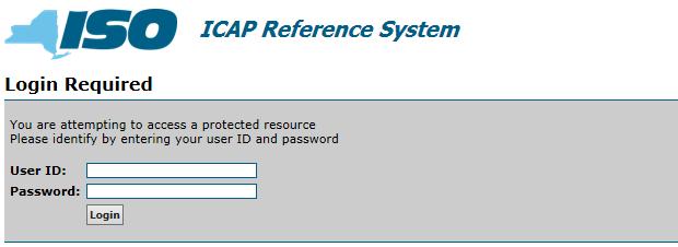 Enter the login information in the ICAP Reference System sign on screen.