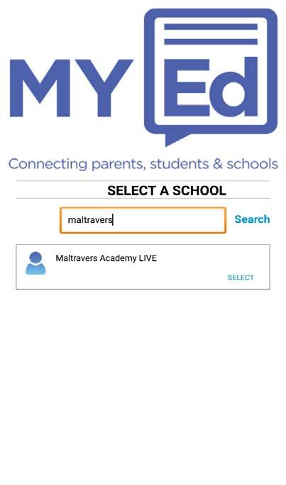 For example, if you were to type in the name of one of our test schools (Maltravers) the school would display like this.