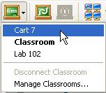 40 Setting Up Vision in the Classroom 1. On the Classroom toolbar, click the drop-down menu on the My Classrooms icon. 2. Choose the Classroom to which you want to connect. 3.