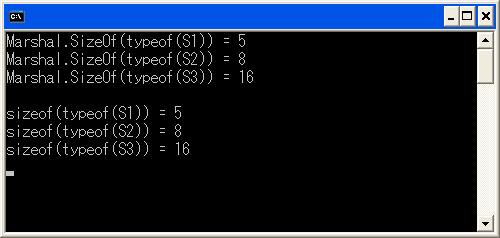byte F1; int F2; // 1 バイトアラインメントで 16 バイト分確保する [StructLayout(LayoutKind.Sequential, Pack = 1, Size = 16)] struct S3 byte F1; int F2; class alignment static void Main(string[] args) Console.