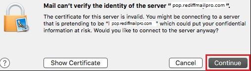 Incase, you get the below message, Click Continue. This will be without SSL.