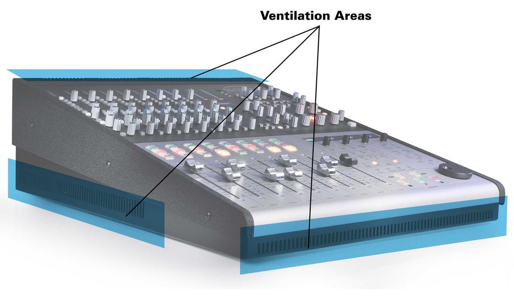 Installation Ventilation Care should be taken not to obstruct the series of ventilation holes in the metalwork of the console.