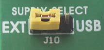 When using power supply over USB cable, the jumper J10 should be set in the right-hand position.