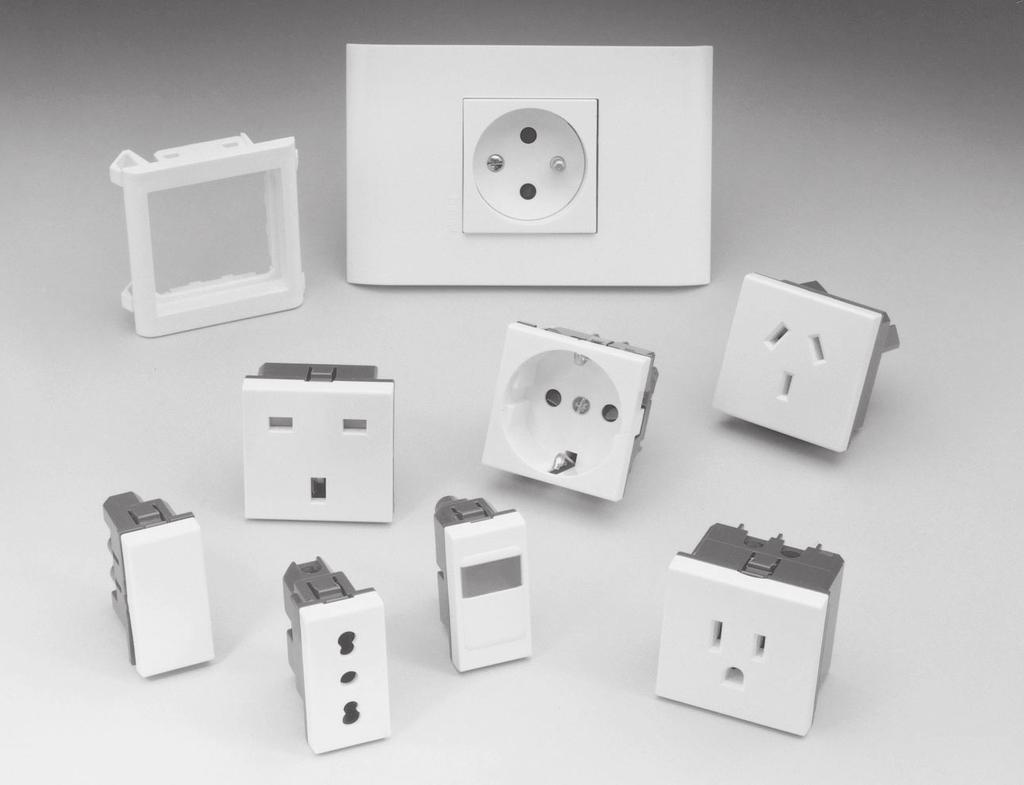 SECTION C NATIONAL DEVICES Modular Design Receptacles, Switches, Pilot Lights Product Installation Guide... Pages 38, 39 Modular Receptacles ( mm)... Page 40 Modular Devices ( mm).
