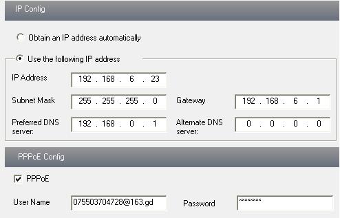 There are two Options for setup IP: obtain an IP address auto by DHCP protocol and use the following IP address, user can choose one of options for requirements. 3.