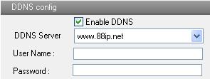 Chaptterr 5 Remotte Conffiigurrattiion 1. Enter into "Network Configuration" "DDNS Configuration" tab as below: Note: The steps to band a domain name for video surveillance server are as follows.