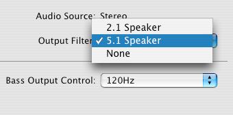 Output Filter You can select an output audio type you want according to your speaker equipment. The selection can be 2.1 speaker, 5.1 speaker and None. If you choose 2.1 speaker or 5.