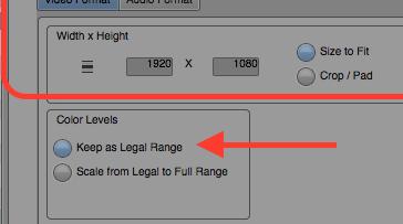 to make sure your black levels are correct. Do one export with the Keep as legal range setting selected and one export with the Scale from Legal to Full Range color levels selected.
