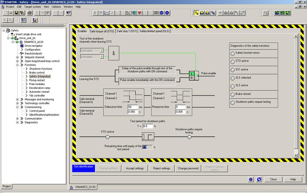 3.3.3 Safety Integrated Functionality STO Paramter Parameterize the functions STO, SS1