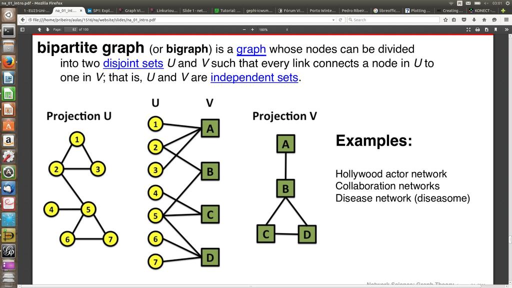 Bipartite A bipartite graph is a graph whose nodes can be divided into two disjoint sets U and V such that every