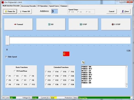 6. The main window of the program The program starts up with the Multi- function Decoder main window, which can be used as a virtual control panel.