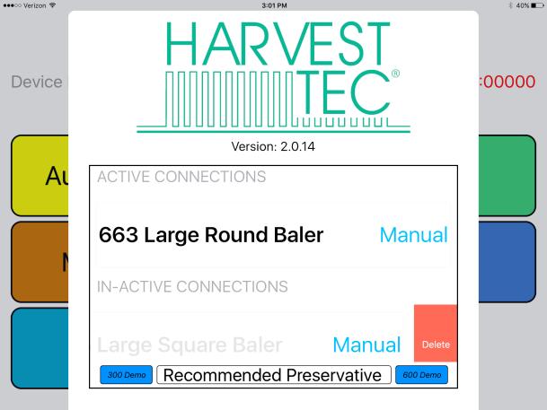 Operating the Harvest Tec ipad App (continued) When ready to operate your applicator system, open the Hay App on the ipad by selecting the Hay App icon.