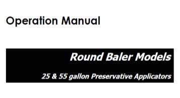 *You do not need to be connected to a baler to open the manual and recommended preservative