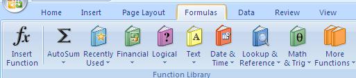 Other Functions Clicking on the arrow at the side of the AutoSum button, will give you a list of other popular functions: Average, Count Numbers, Max, Min.
