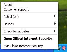 Real time system protection Zillya Internet Security has a built-in tracking in real time, entitled Patrol.