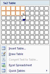 Word prints your document. You have completed Lesson 5. Lesson 6 - Creating an Address Book Data Base Inserting a Table 1.