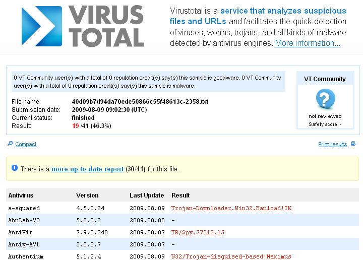 VirusTotal http://www.