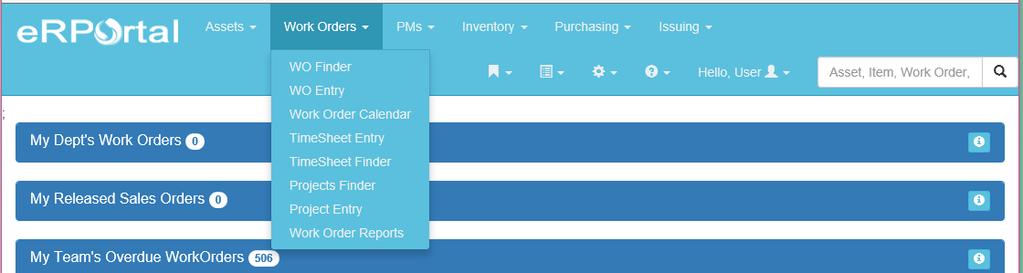 Finding a Work Order With the Work Order Finder Utility Completing a Work Order Part I: Finding the Work Order, Entering Procedures, Parts, Time, and Down Time Finding a Work Order With the Work