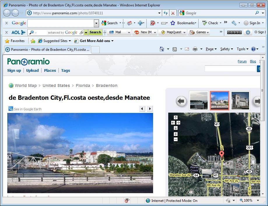 Google Maps Panoramio http://www.panoramio.com/photo/10740111 Panoramio is a geolocation-oriented photo sharing website.