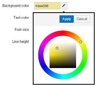 Using the Color Picker Tool When you click in a color field or click on the crayon button, the Color Picker tool will open. To select a color, first click in the outer ring to choose a color range.