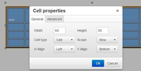 o Inside of the Advanced tab, additional options are available to edit the color of the specified cell s border and background, similar to