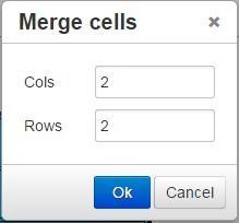 As a result, a 2x2 cell will be made from the merged cells: Split Cell When selected, this option will split cells that were previously merged together.