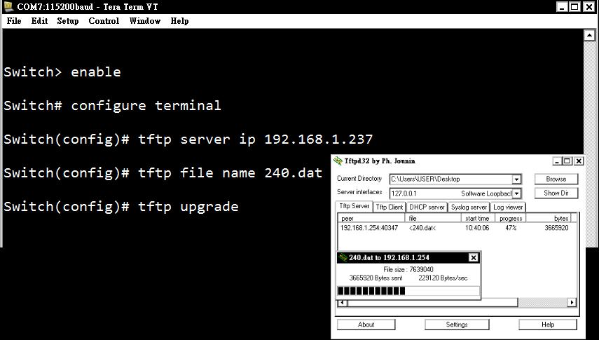 [IP_ADDRESS] is the IP address where your firmware file located. Step 10 Set firmware upgrade file name.